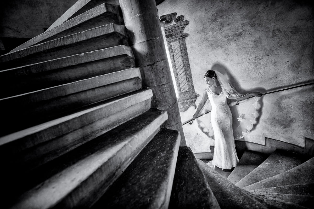 Hochzeitsfoto der Braut im Schloss Neuhaus