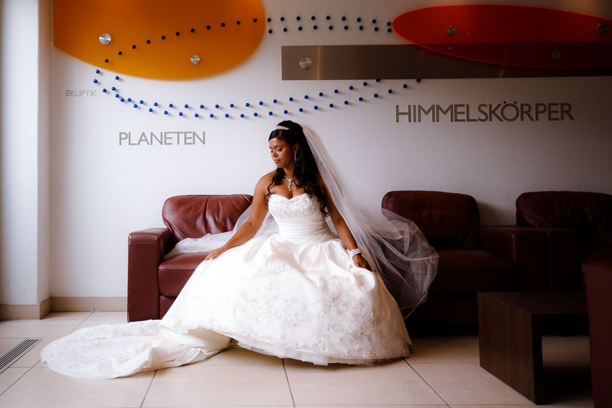 Hochzeitsfoto einer Braut in Mannheim