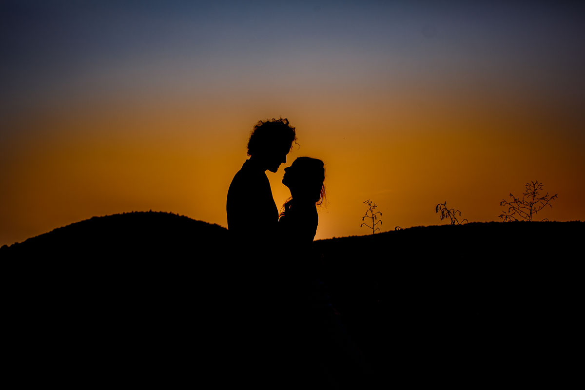 Hochzeitsfoto bei Sonnenuntergang in Deidesheim