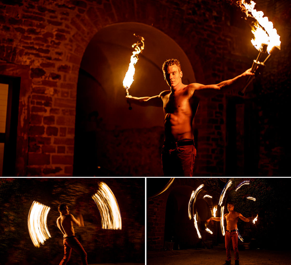 Feuershow auf der Mittelburg Neckarsteinach