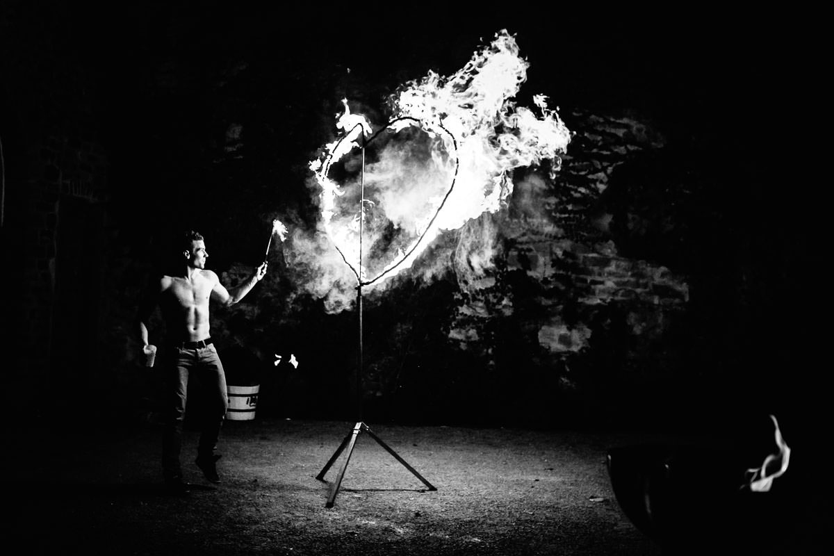 Feuershow auf der Mittelburg Neckarsteinach