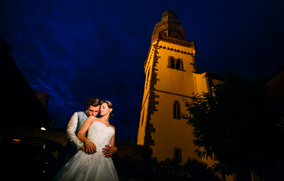 Hochzeitsportraits Fulda bei Nacht