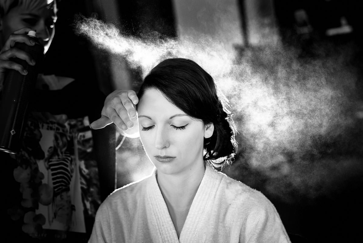 Hochzeitsvorbeiitungen der Braut im Schloss Wackerbarth