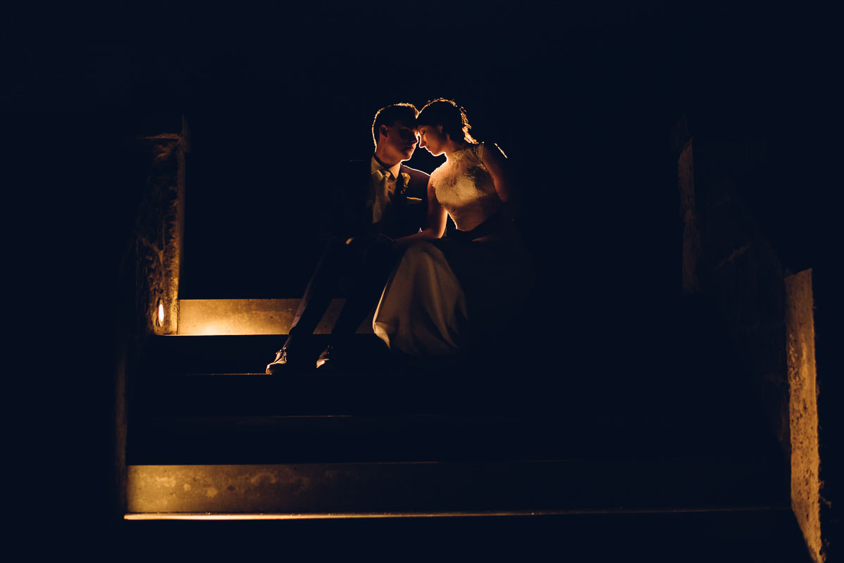 Hochzeitsbilder bei Nacht im Schloss Wackerbarth