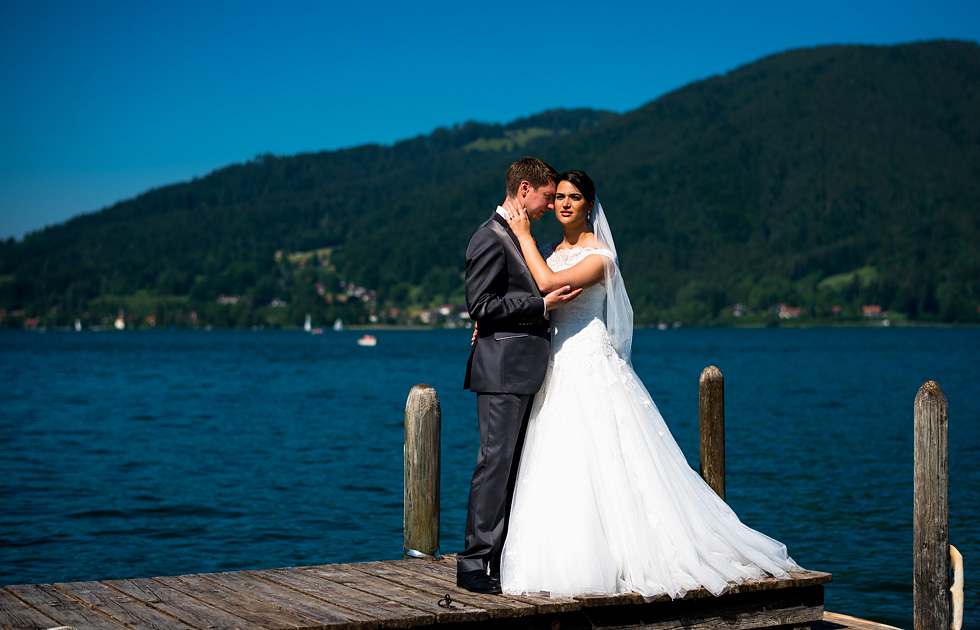 Hochzeit am Tegernsee Brautpaarportraits