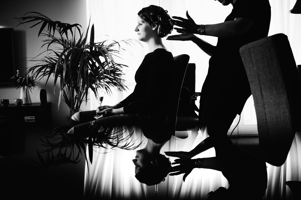 getting ready Braut in Schwetzingen