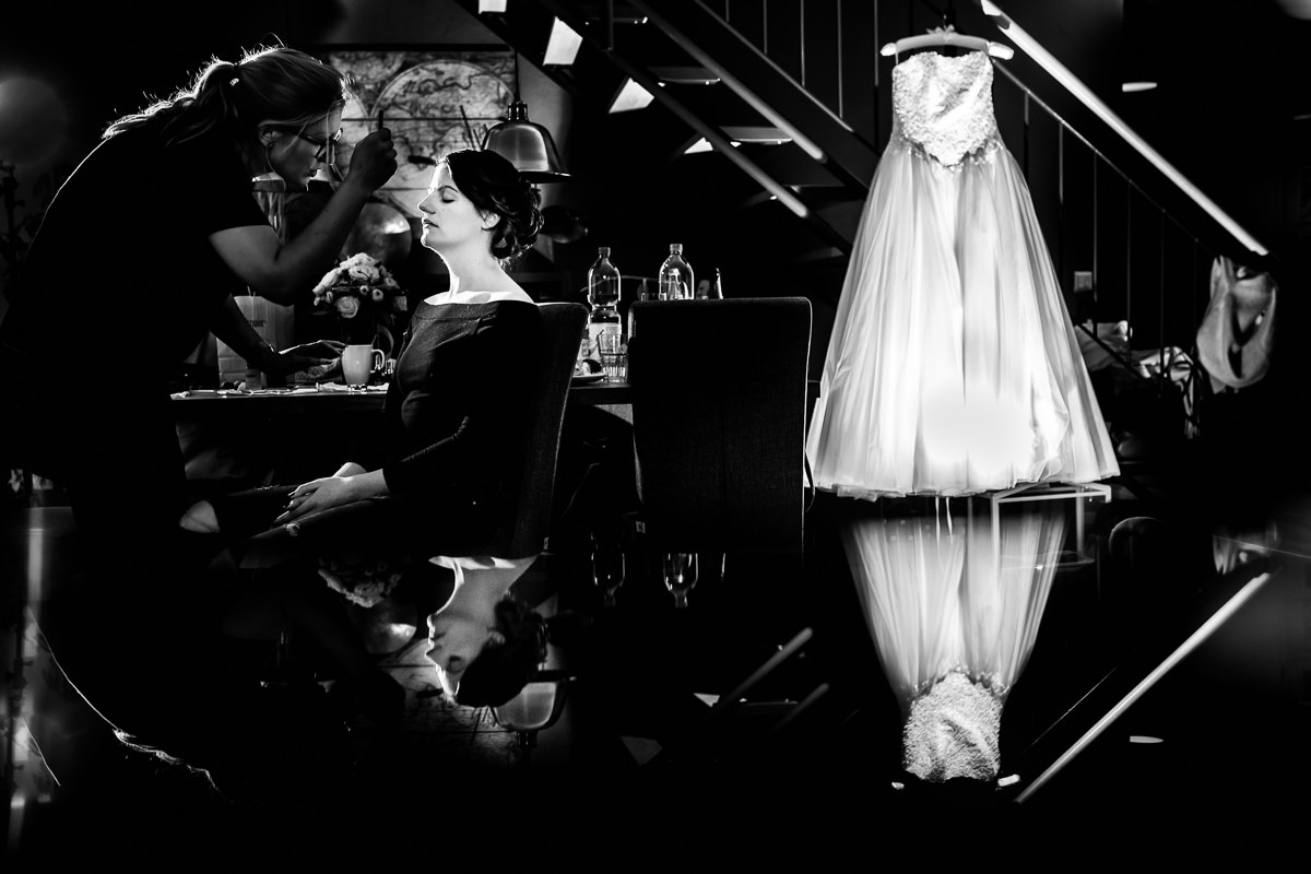 getting ready Braut in Schwetzingen