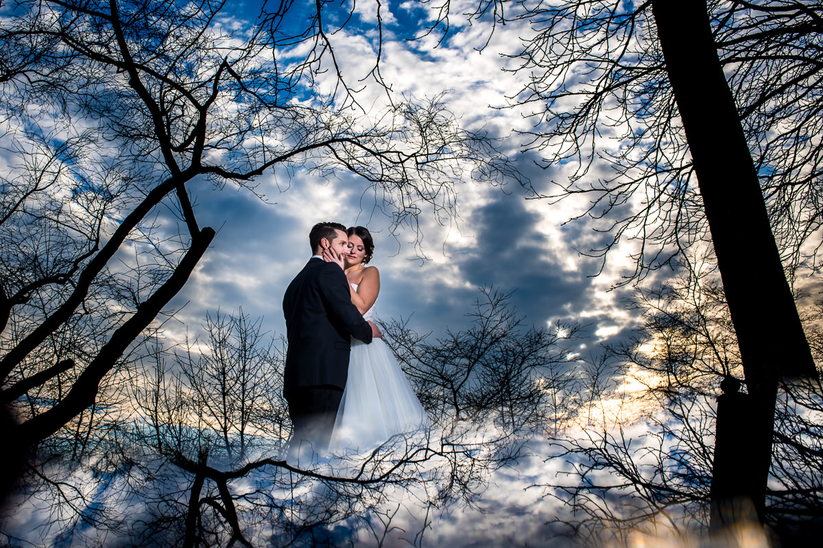 Hochzeitsbilder im Winter im Schlosspark Schwetzingen