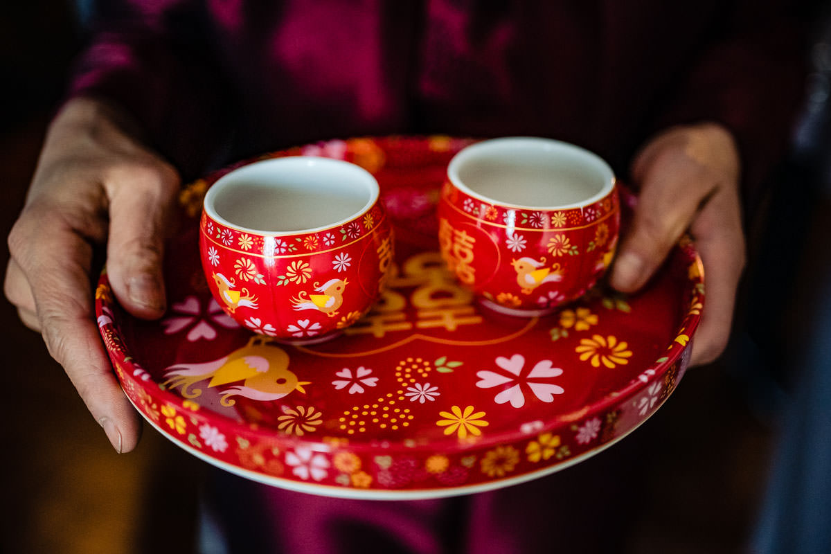 asiatische Hochzeit Teezeremonie
