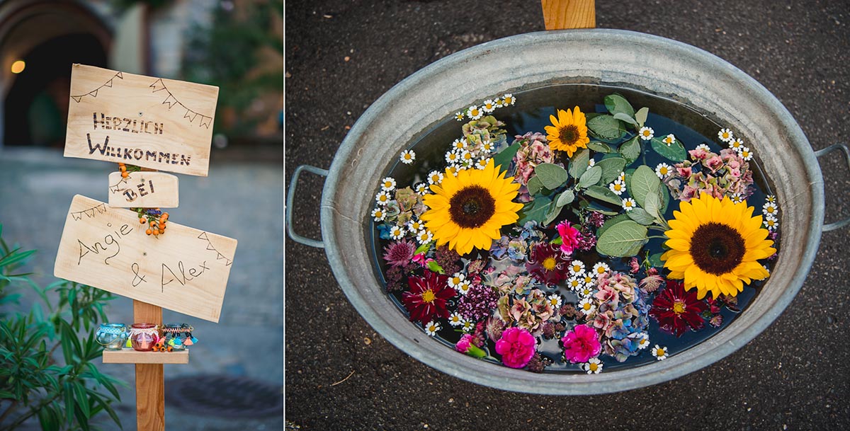 Hochzeitsdeko Altes Weingut am Maxbrunnen