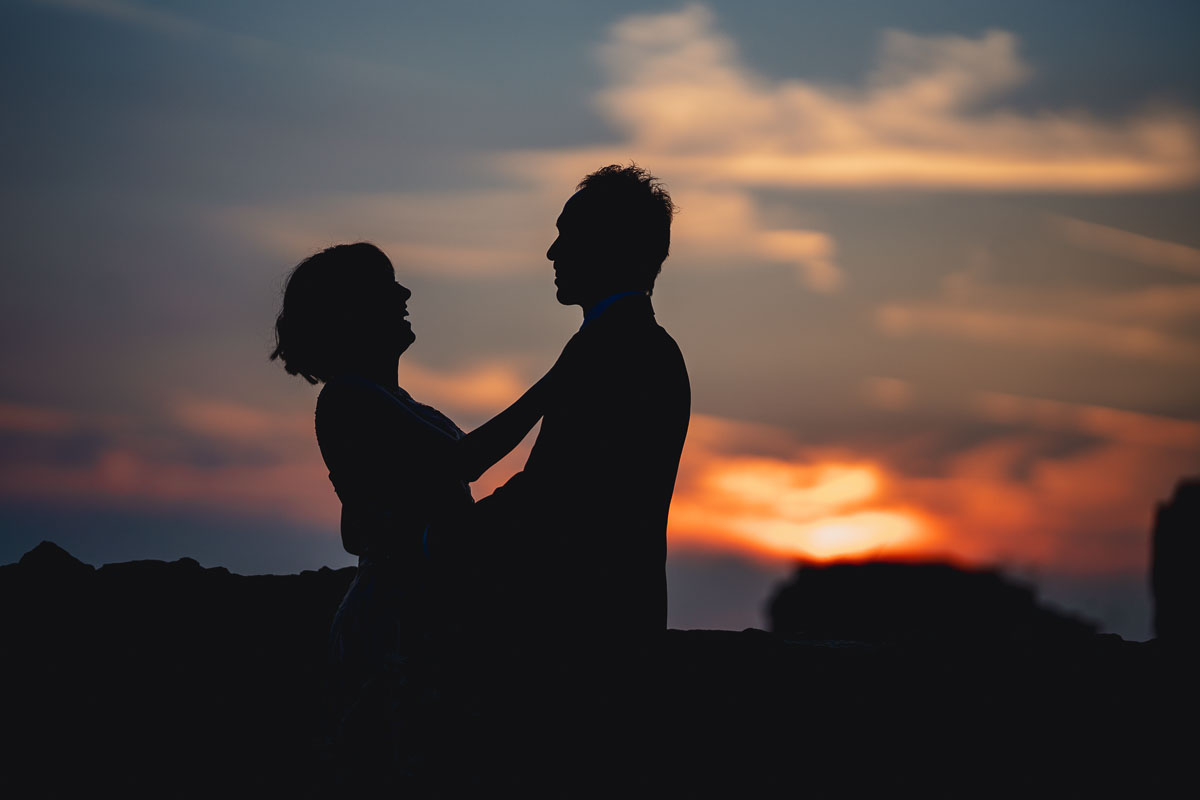 heiraten Burgruine Windeck bei Sonnenuntergang