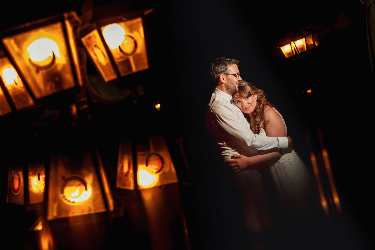 Hochzeitsfoto bei Nacht in der Dammühle 