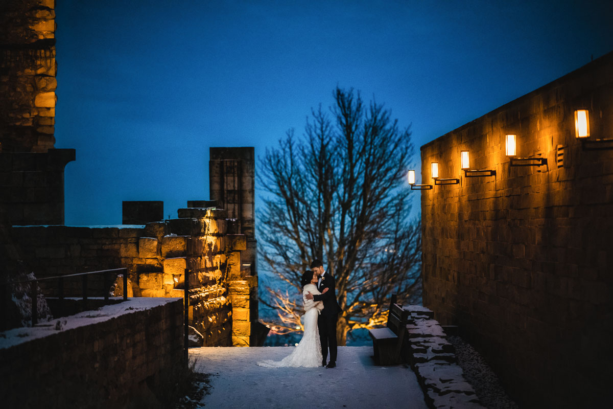 Winterhochzeitfoto im Hambacher Schloss
