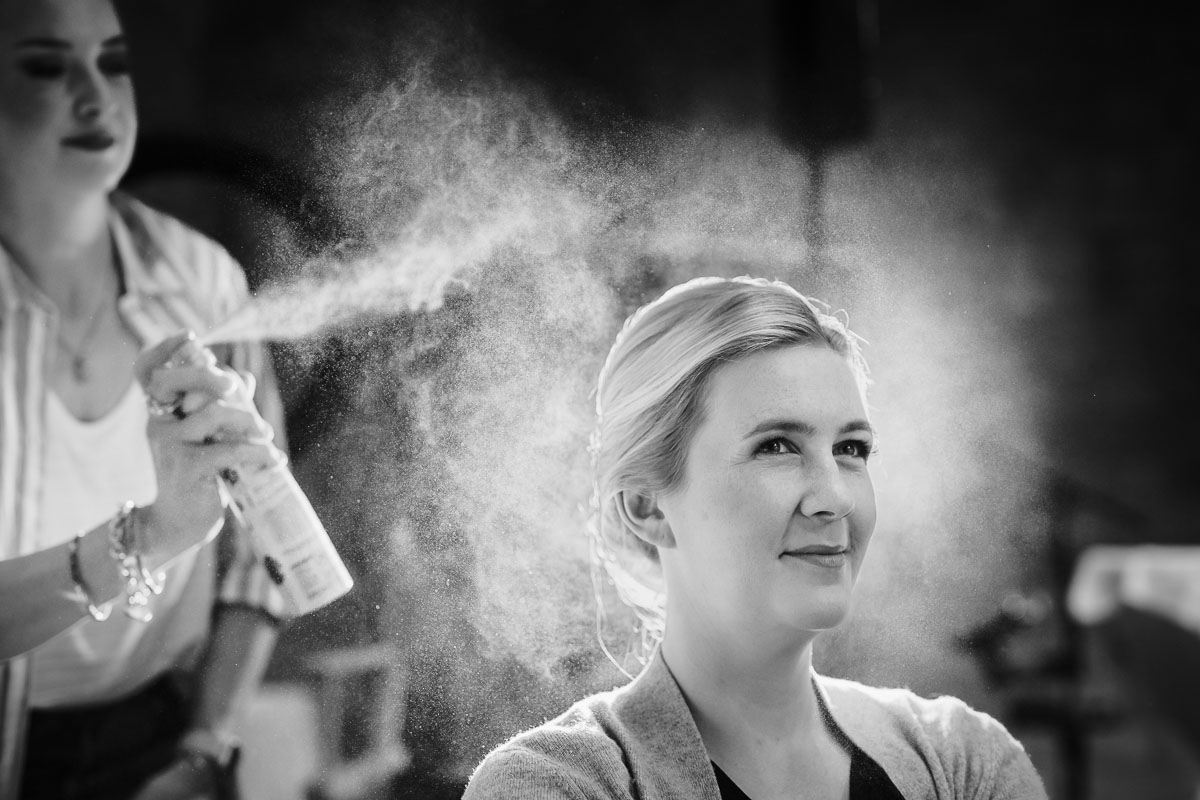 Hochzeit auf Probe das Styling der Braut