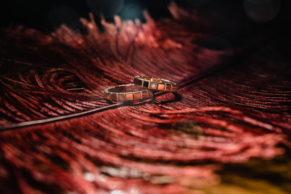Hochzeitsringe fotografiert in der Villa Raab