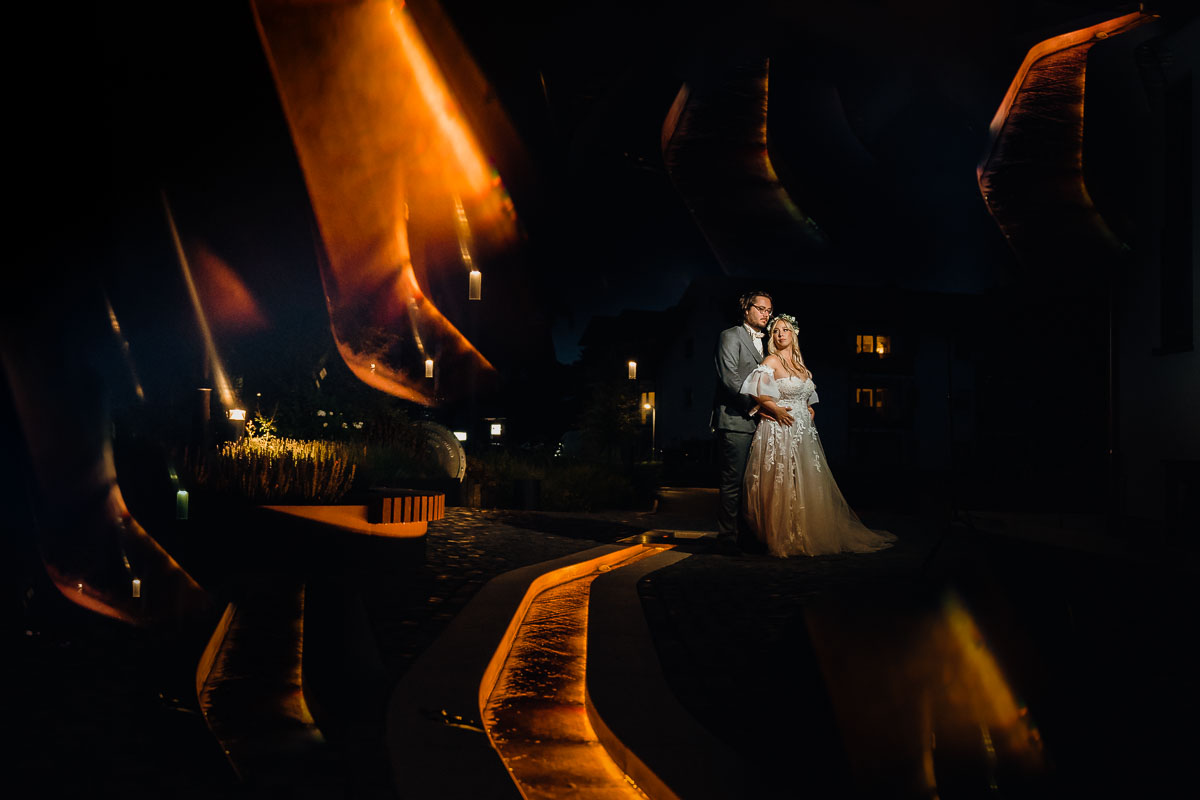 Hochzeitsfotos bei Nacht in der Villa Raab