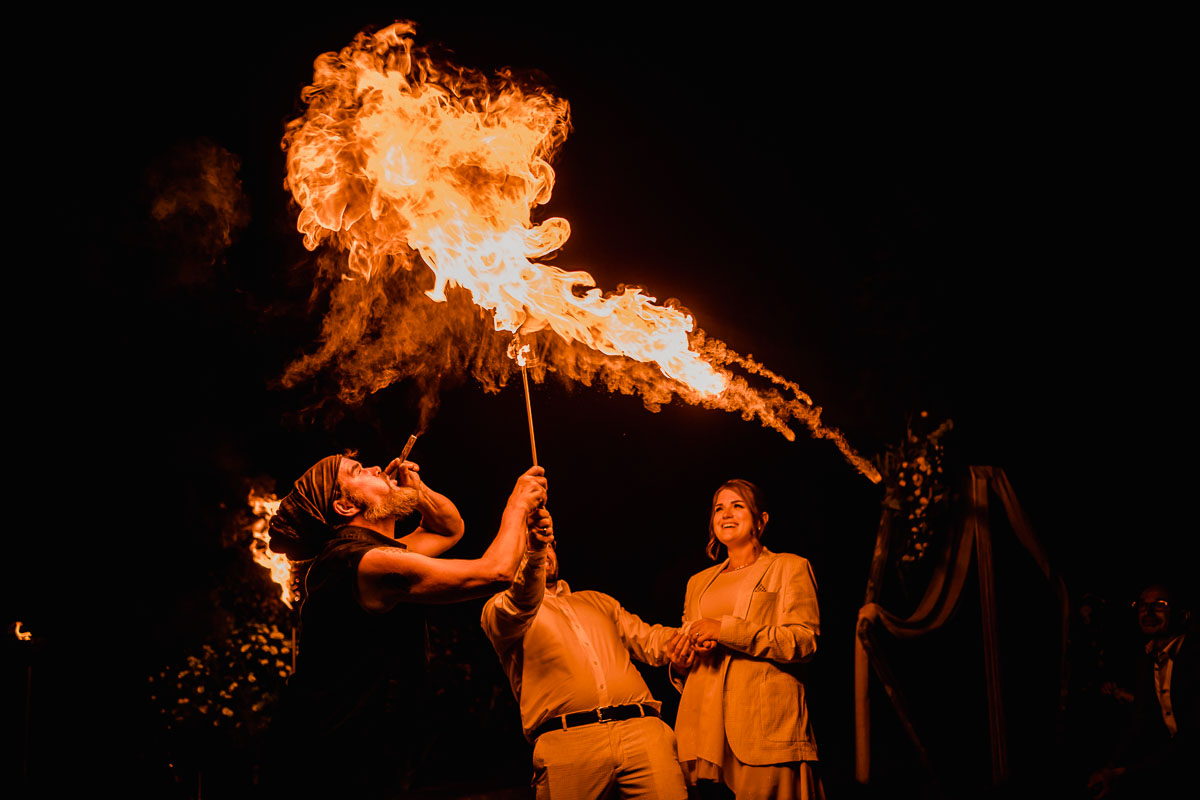 Hochzeitsfotos Netts Landhaus Feuershow