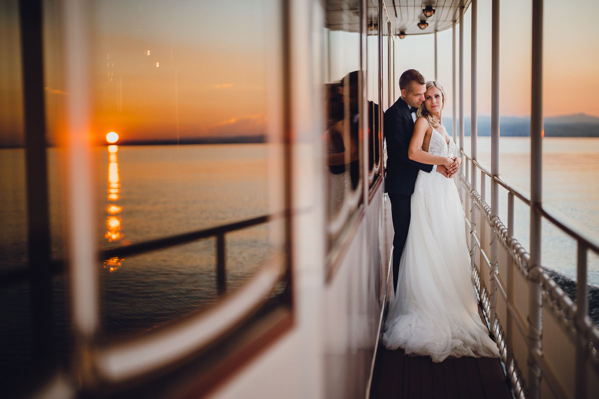 Bootsfahrt nach Bad Horn von einer Hochzeit in der Villa Raczynski
