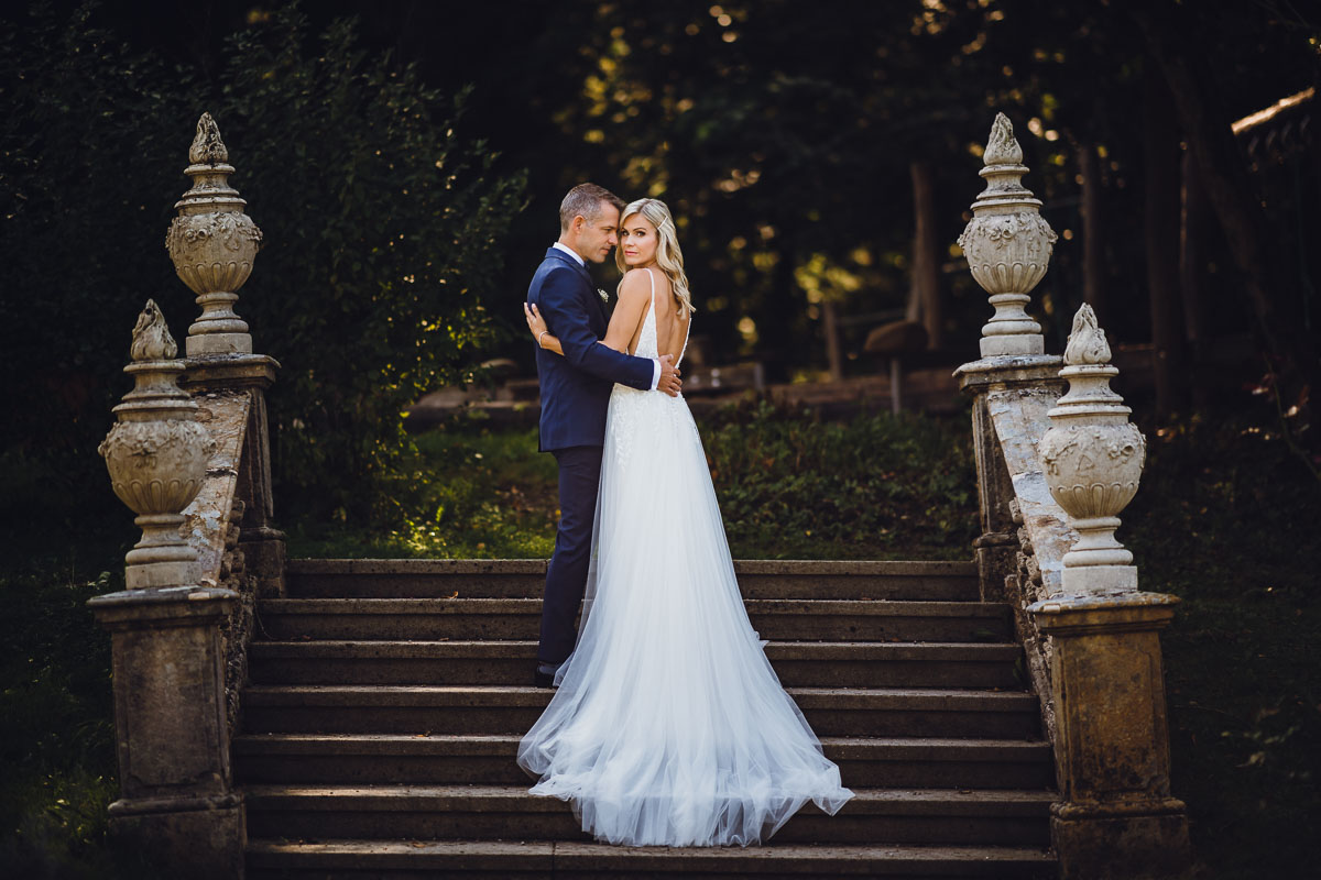 Hochzeitsfotos im Garten der Villy Raczynski