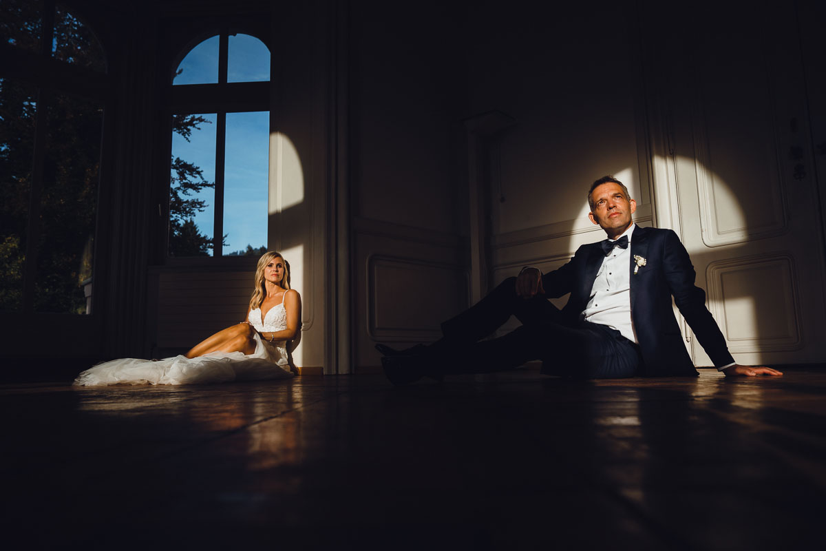 Hochzeitsfotos in den Innenräumen der Villa Raczynski