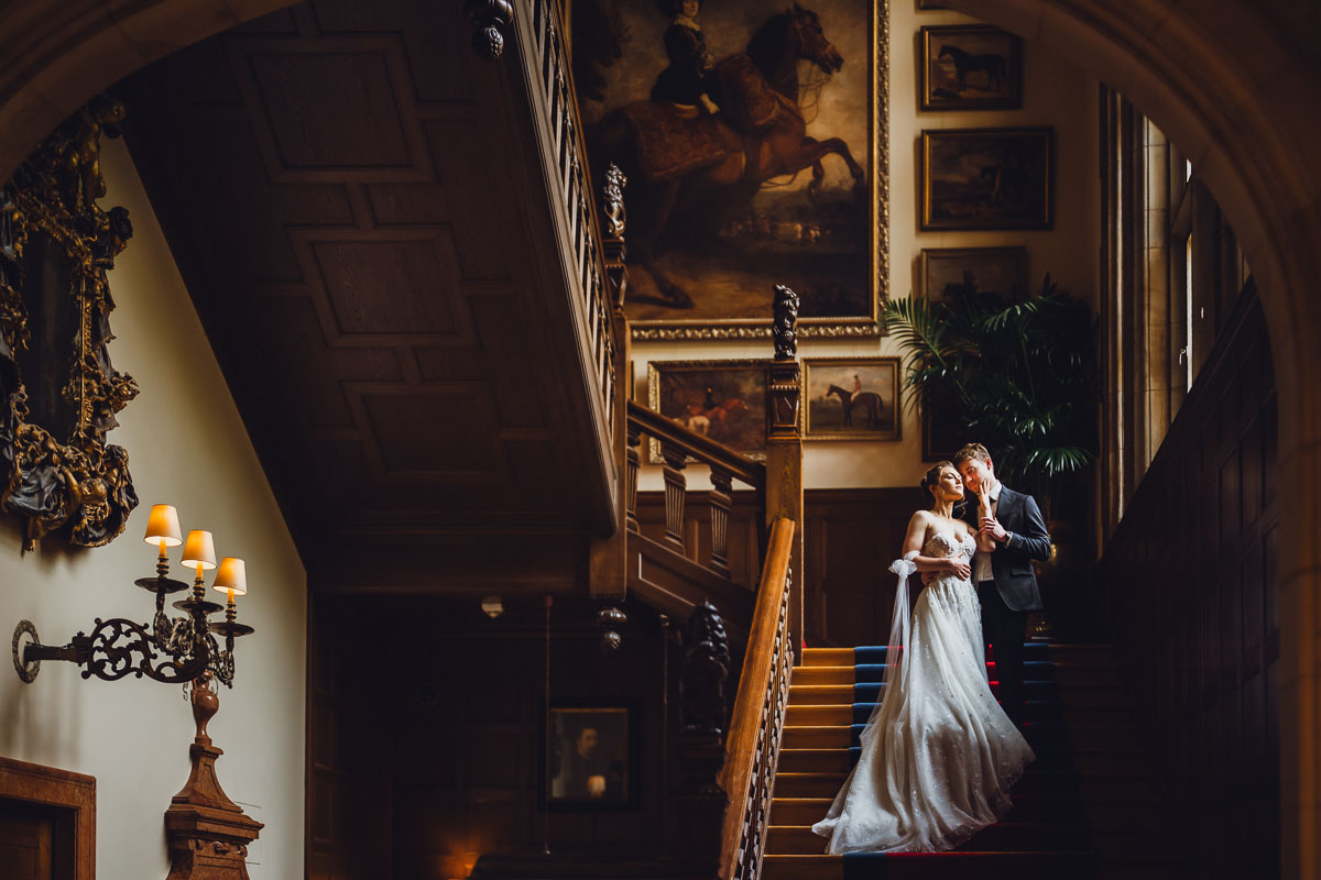 Hochzeitsfoto im Schlosshotel Kronberg im Winter