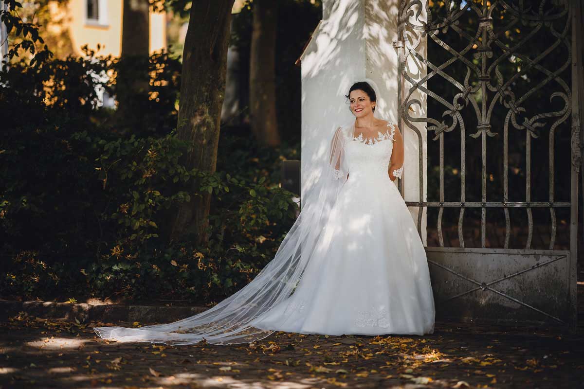 Hochzeitsporträt einer für eine Hochzeit im Gutshof Ladenburg