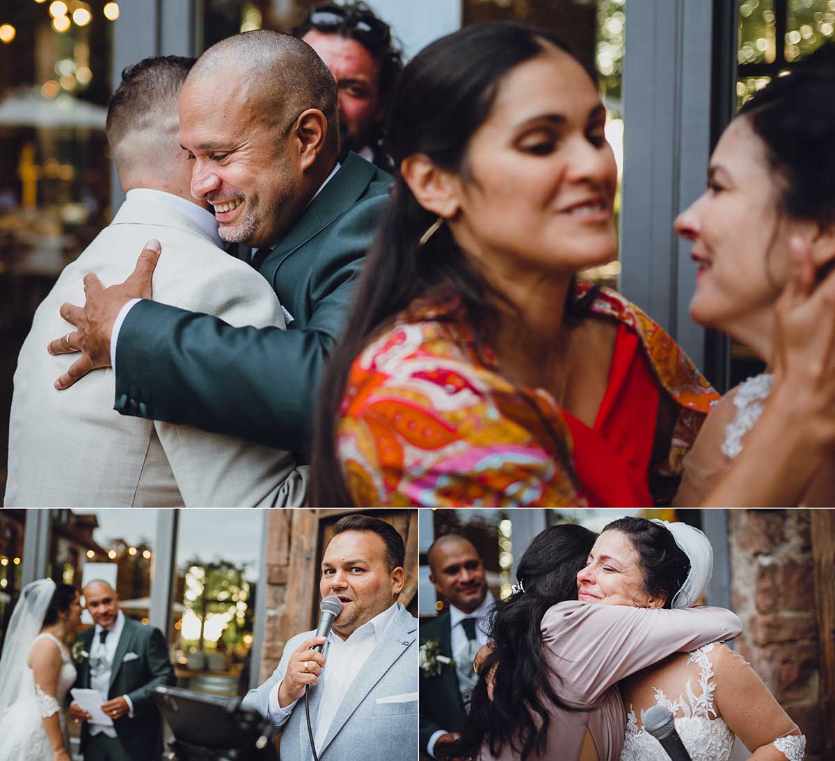 Brautpaar mit Gästen bei einer Feier im Gutshof Ladenburg