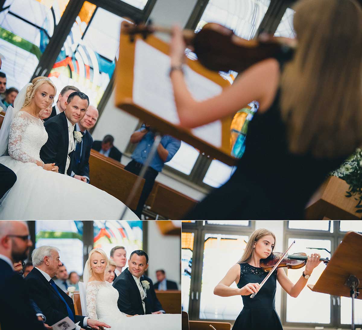 Braut und Bräutigam bei einer kirchlichen Trauung in Pforzheim