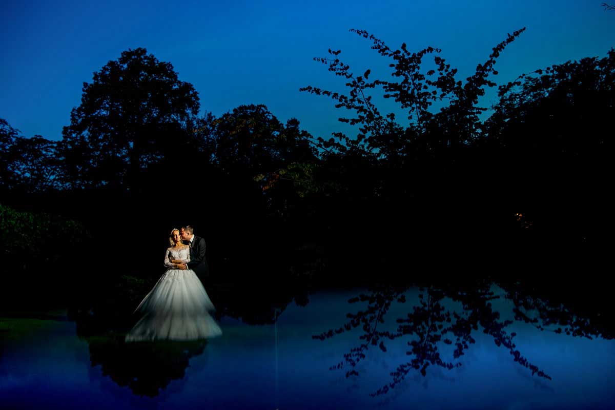 Hochzeitsfoto bei Nacht im Brenners Park Hotel