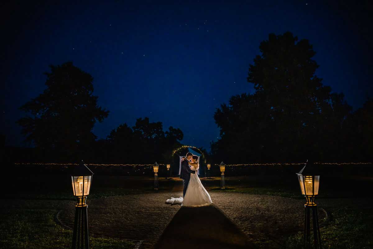 Hochzeitsfotos in der Nach im Schloss Vollrads