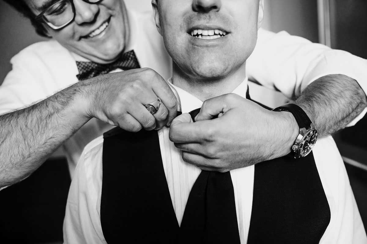 Vorbereitungen Bräutigam im Schloss Michelfeld in Angelbachtal