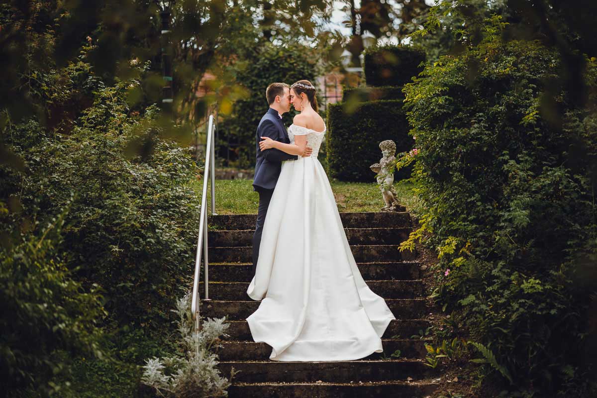 Hochzeitsfotos Brautpaar im Schloss Michelfeld