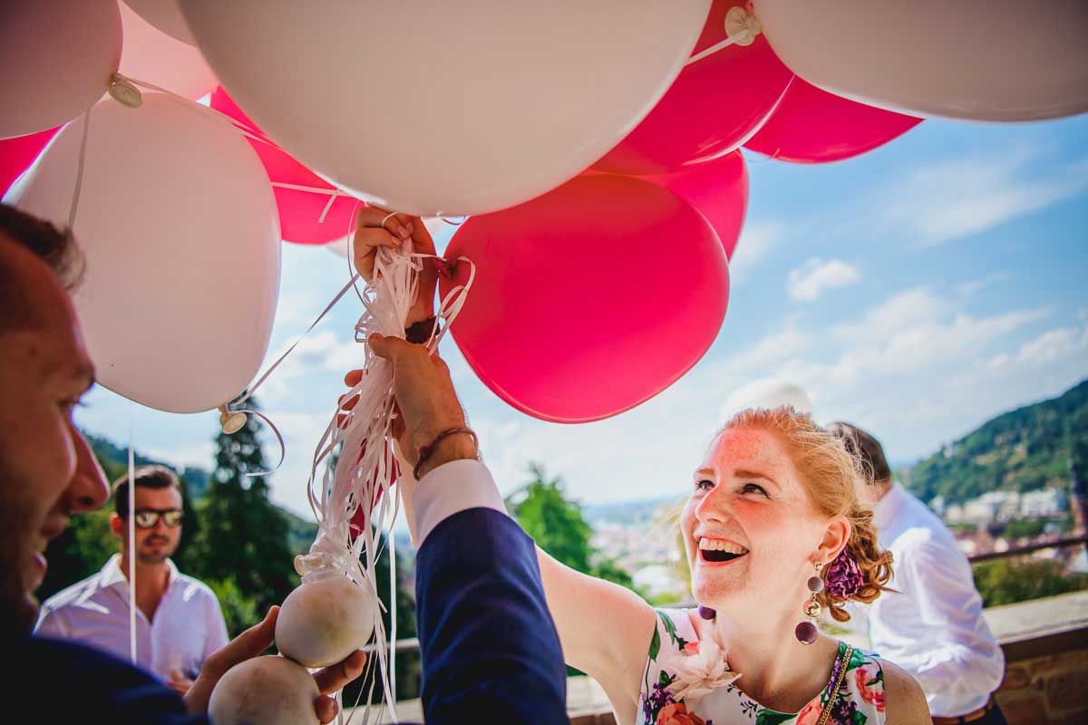 Luftballons steigen lassen Heidelberger Schloss