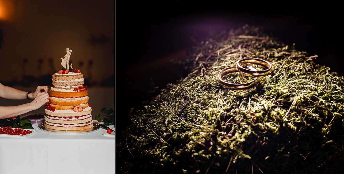 Details Ringe und Torte im Wagners Hof